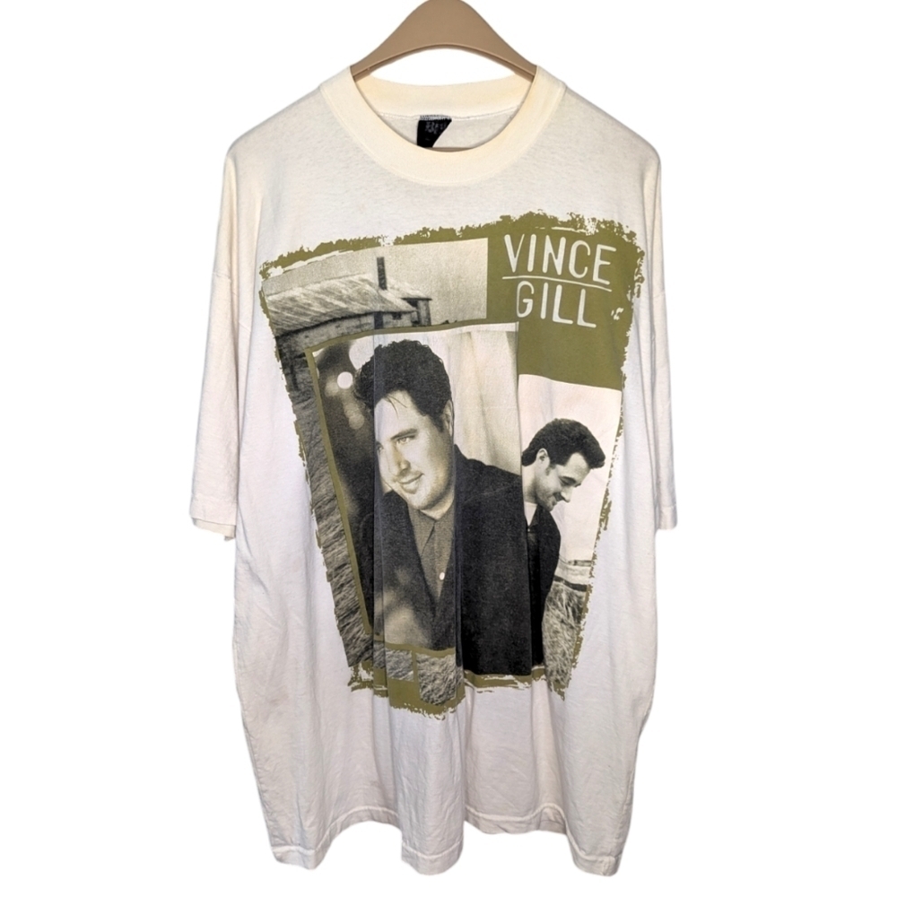 Vintage big sportswear Vince Gill 1997 music band tour AOP shirt men's 3XL